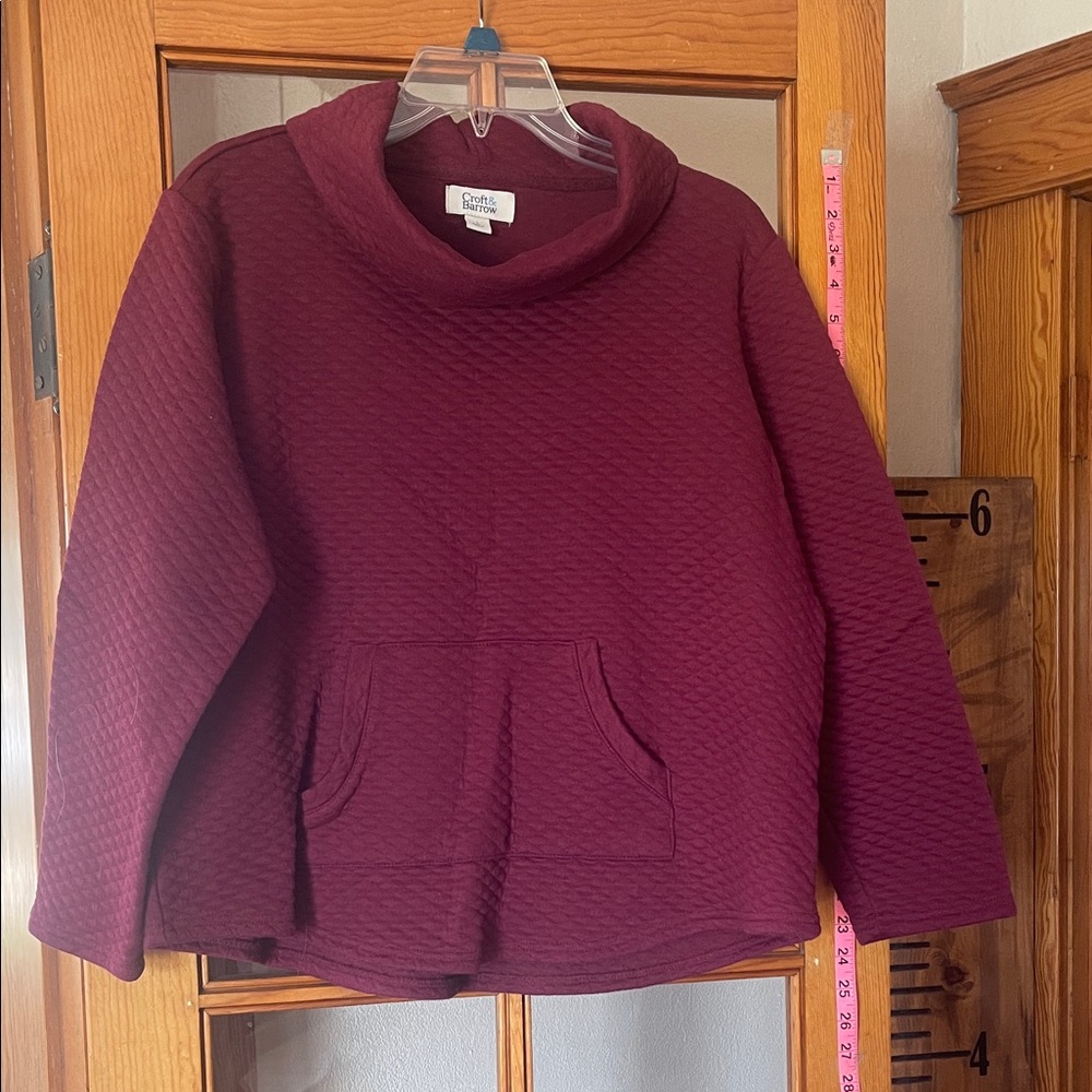 Croft & Barrow Women's Burgundy Cowl Neck Sweater